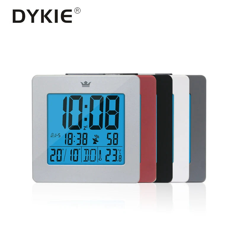 Blue Backlight Digital Clock With Temperature Lcd Screen Desk