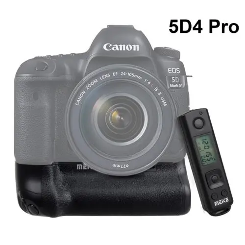 

Meike MK-5D4 PRO Battery Grip With 2.4G Wireless Remote for Canon 5D Mark IV as Canon BG-E20 with LP-E6 Battery and Charger