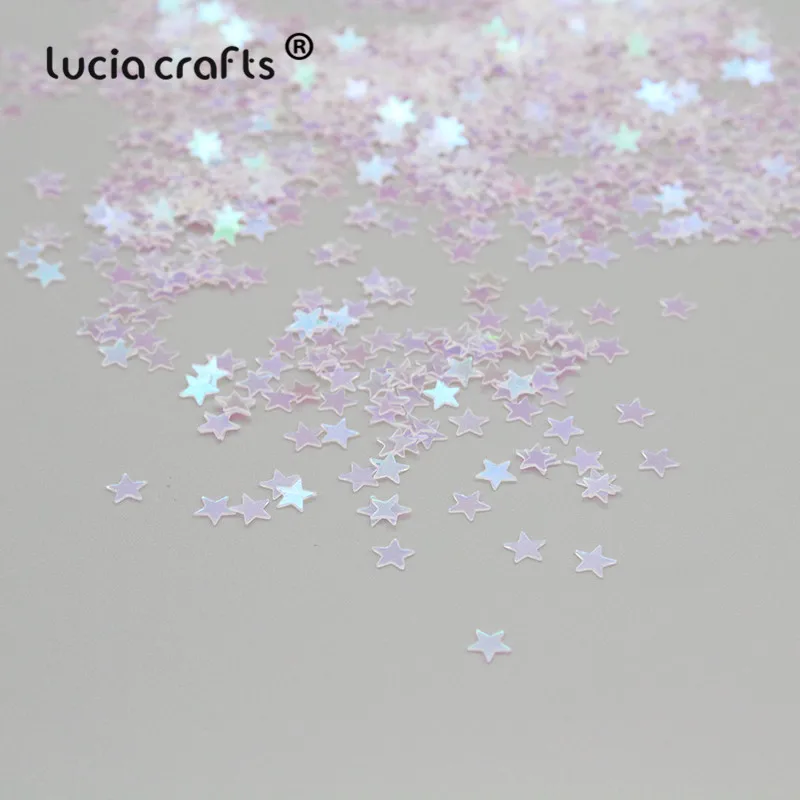 Lucia crafts 4 мм 20 г белая звезда чешуйчатая Радужная чашка свободные блестки DIY Скрапбукинг свадебные украшения для ногтей D0107