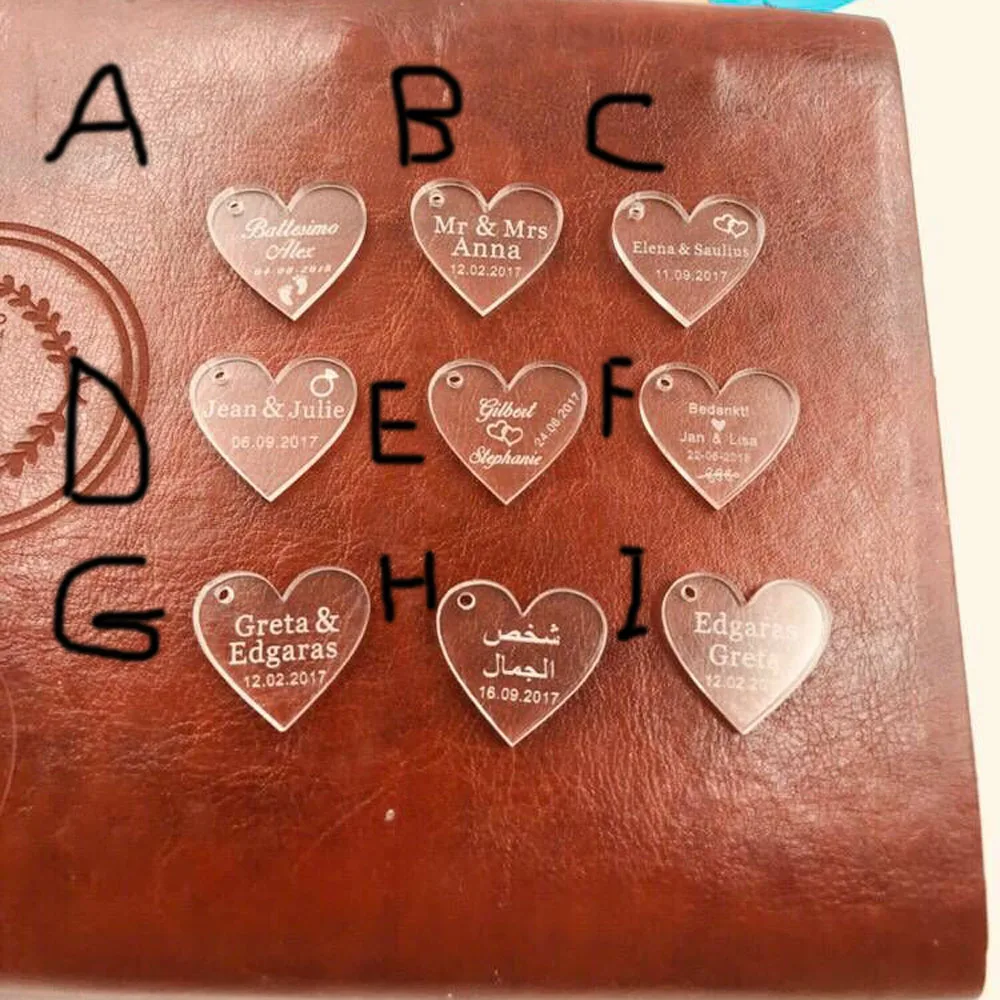 Персонализированное имя Love Heart по индивидуальному заказу 50 шт. хрустальное