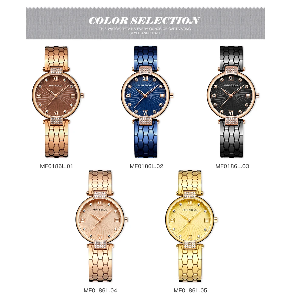 Мини фокус роскошные женские часы браслет из нержавеющей стали водонепроницаемые кварцевые наручные часы для женщин Relogios часы 0186L золото