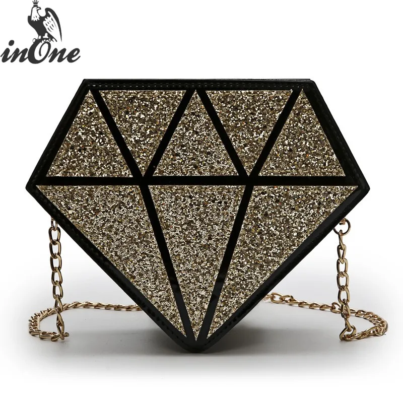 

INONE Vegan Leather Geometric Shinny Glitter Diamond Crossbody Shoulder Bags for Women 2019 Bolsa Feminina Travel Purse Handbags