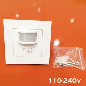 

Newest Wall mounted pir motion sensor light switch 9m max induction distance 110-240V/AC infrared sensor 86-type switch 1pc