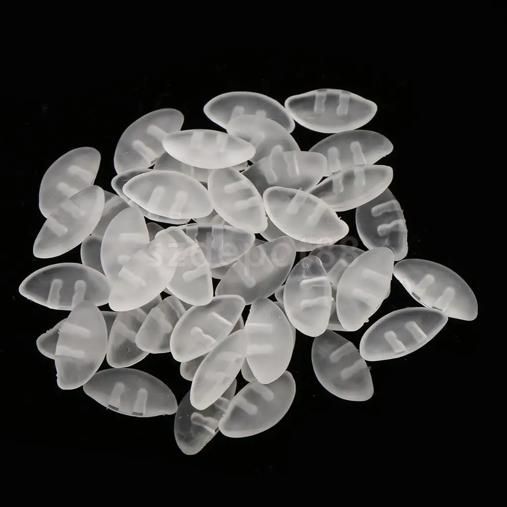 

50 Pairs Non-Slip Push Silicone Nose Pads For Glasses Spectacles Eyeglass Plastic Frames Replacement Repair Tools Clear Black