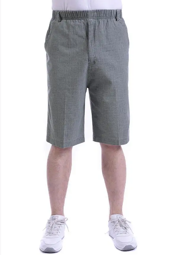 Летние мужские повседневные шорты с высокой талией Прямые шорты мужские свободные с эластичной талией Большие размеры шорты мужские LY31