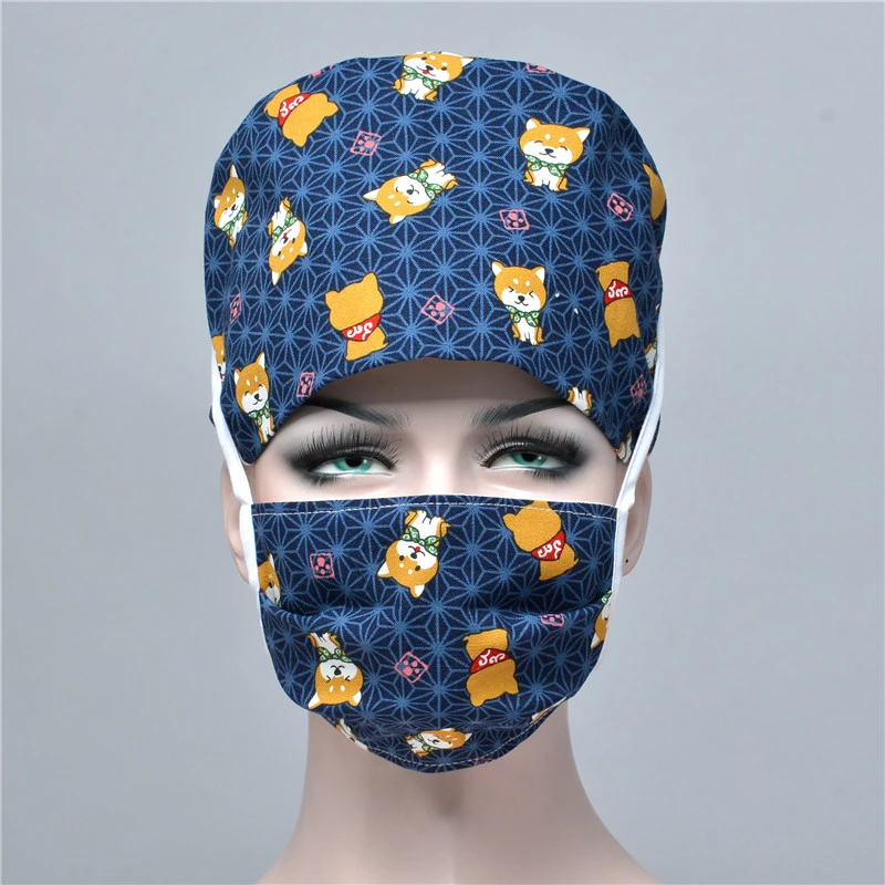 Cute Animals Print Scrub Caps Lab Workwear Clinic Hospital Dental