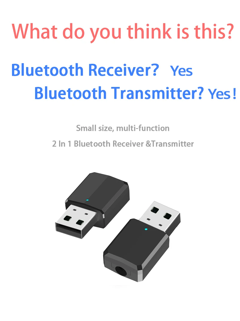 Новейший мини 2в1 Bluetooth 5,0 передатчик приемник 3,5 мм AUX USB беспроводной стерео аудио адаптер для домашнего ТВ MP3/4 PC автомобиля