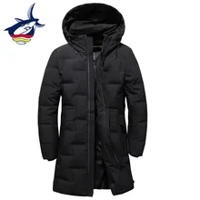 2018 nuevo diseño de moda negro largo abajo chaqueta hombres Tace & Shark marca casual de los hombres de pato blanco abajo chaqueta abrigo largo parkas