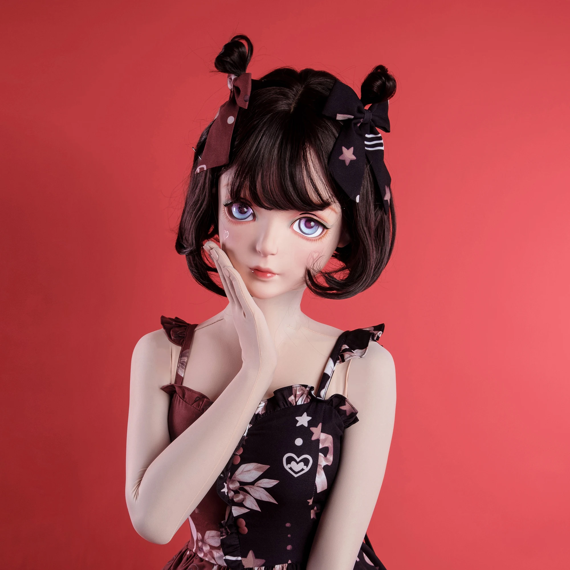 

(Dollkii-A) Top Quality Handmade Female Girl Resin Half Head Cosplay Japanese Role Play BJD Kigurumi Mask Crossdresser Doll Mask