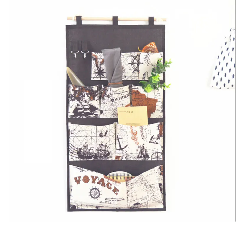 9 Pockets Storage Bag With 2 Hooks Wall Door Closet...