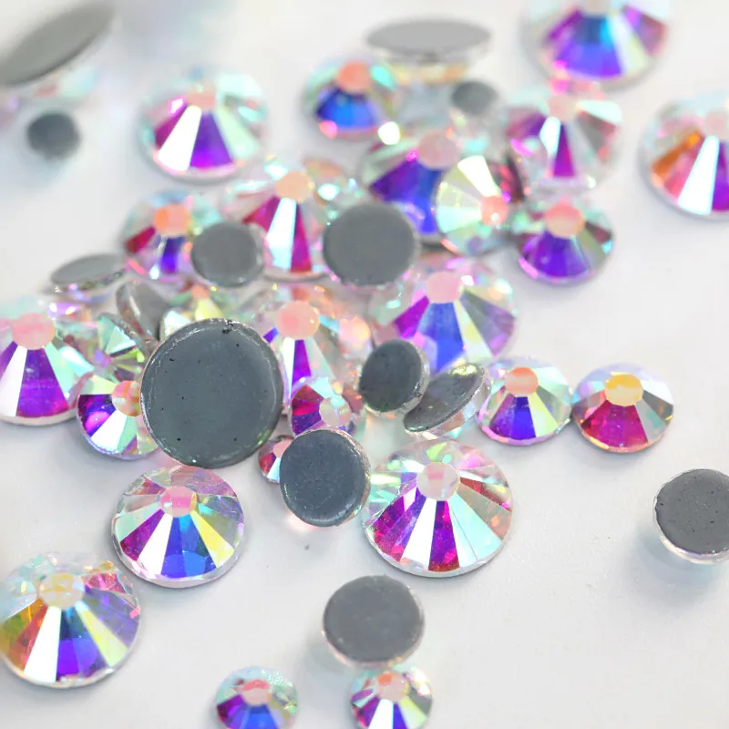 2028 SS3 SS34 High Quality Crystal AB Hot Fix Rhinestones Flatback