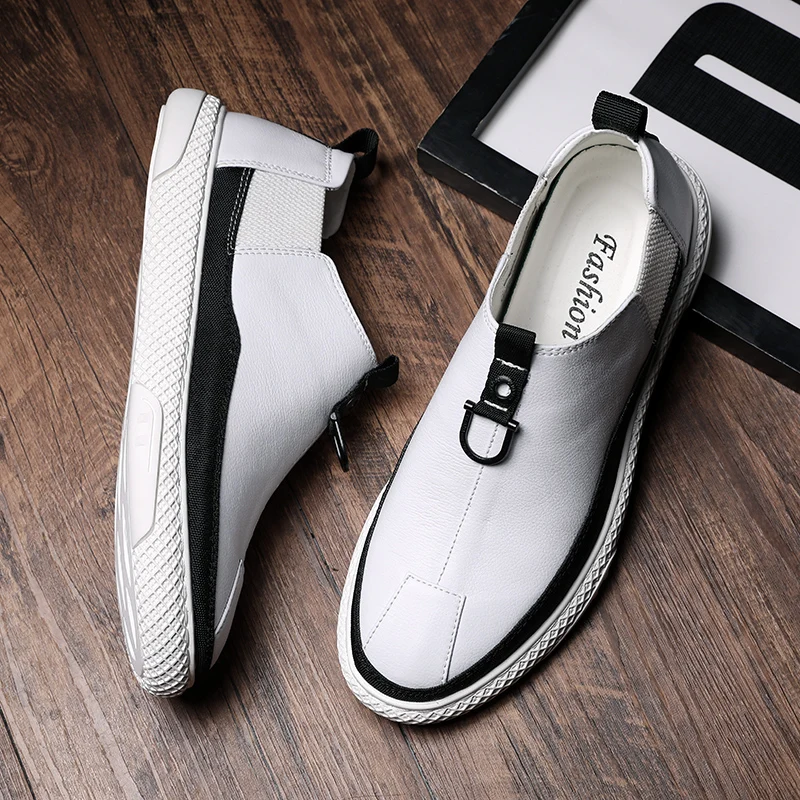 Fashion Sneakers Leather Men's Shoes Solid Color Work Work Casual Shoes zapatos de hombretenis masculino adulto
