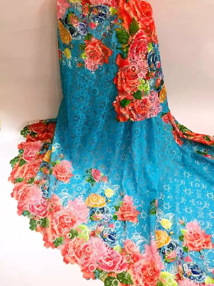 

NY2-5 Wonderful Quality GUIPURE EMBROIDERED CORD FLORAL BRIDAL DRESS LACE FABRIC MATERAL 5YDS LOT African Corded Lace Fabrics