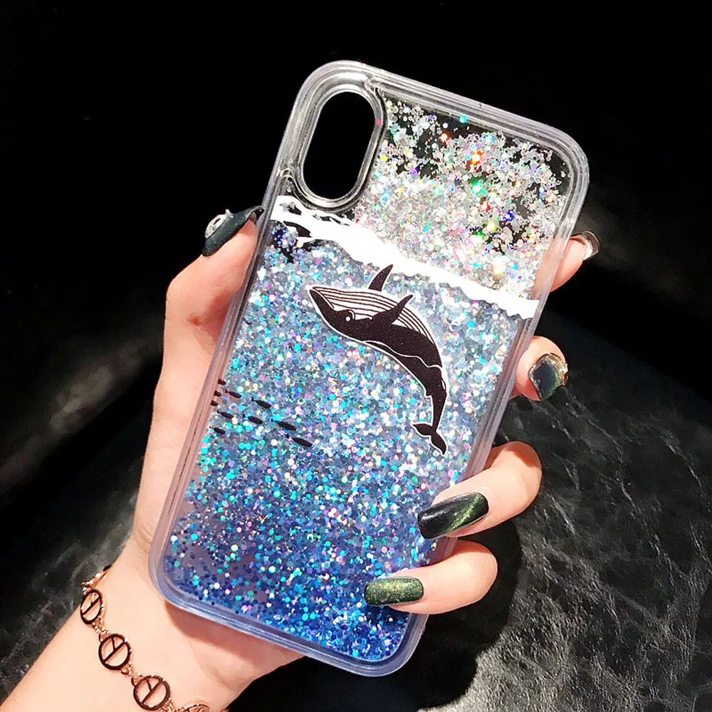 

FQYANG Shark Bear patterned Dynamic Liquid Quicksand Soft TPU Phone Case For XIAOMI 8 8SE MAX 3 F1 REDMI 5 PLUS 6 PRO Back Cover