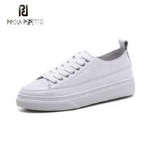 Prova Perfetto/Повседневная обувь белого цвета из натуральной кожи на толстом каблуке; Женская Весенняя удобная обувь на плоской подошве со шнуровкой и перекрестной шнуровкой