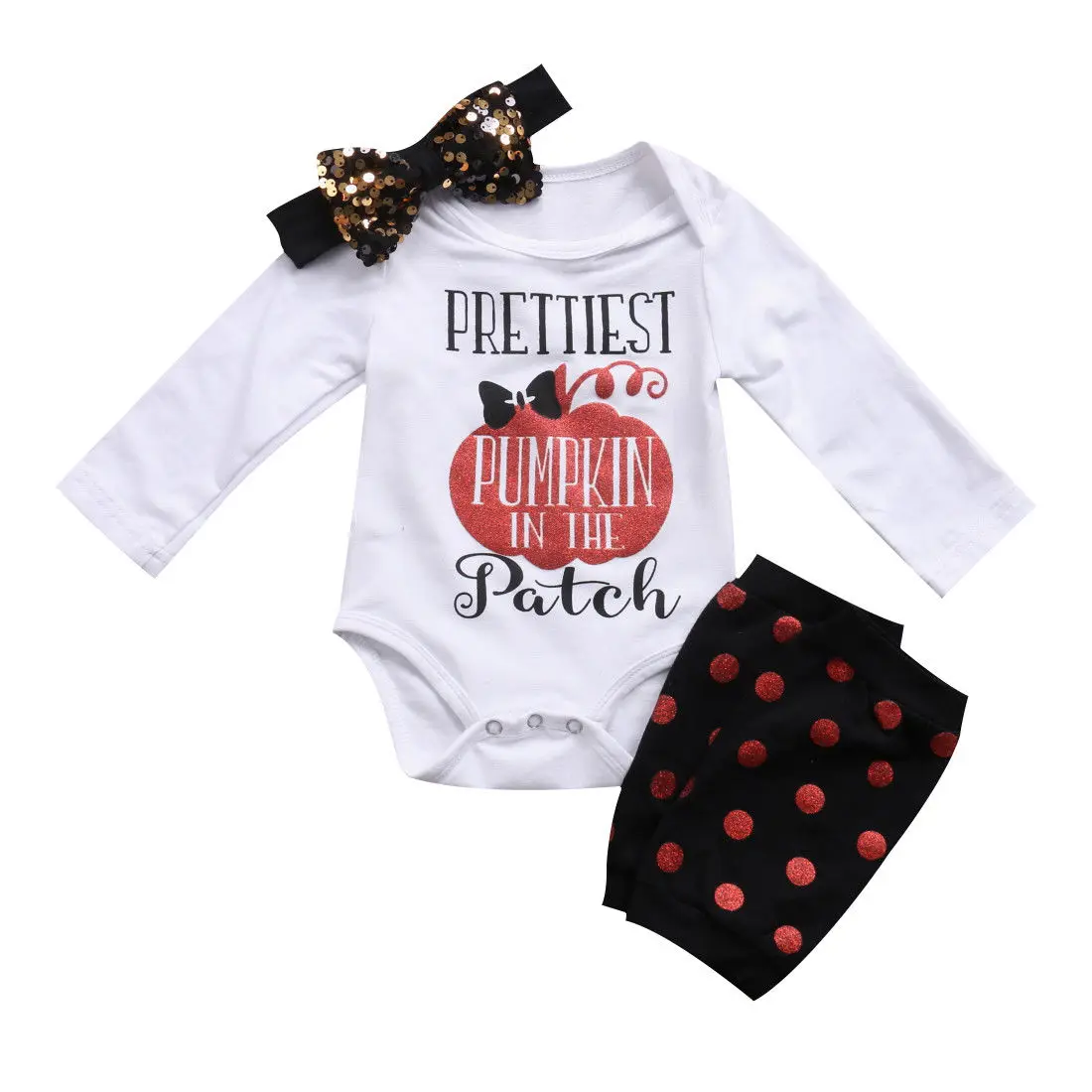 

0-24M Newborn Toddler Infant Baby Girls Pumpkin Romper Leg Warmers Headband 3Pcs Set Outfits Clothes 2019 fall girls outfits