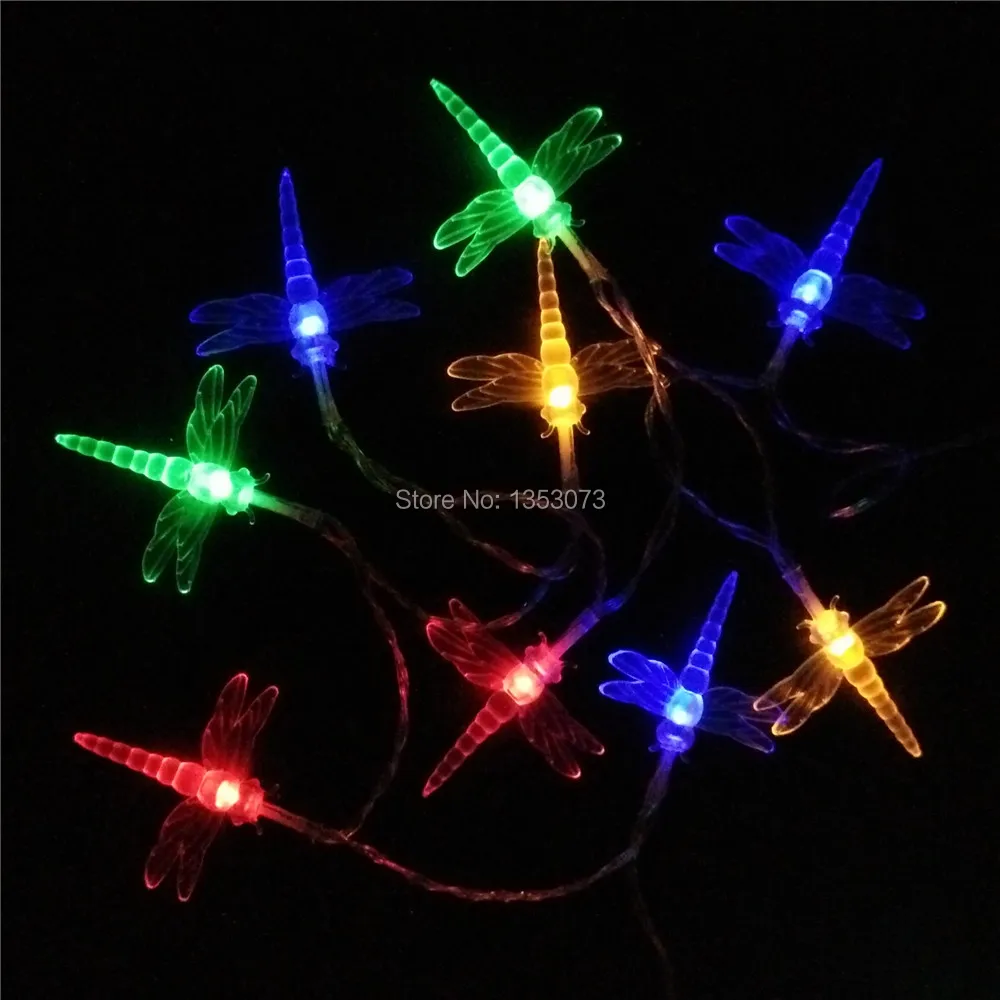 Luminarias 10M 100 LEDs dragonfly LED string lights Christmas lights Wedding Party Garden decoracao Fairy Light - rgb