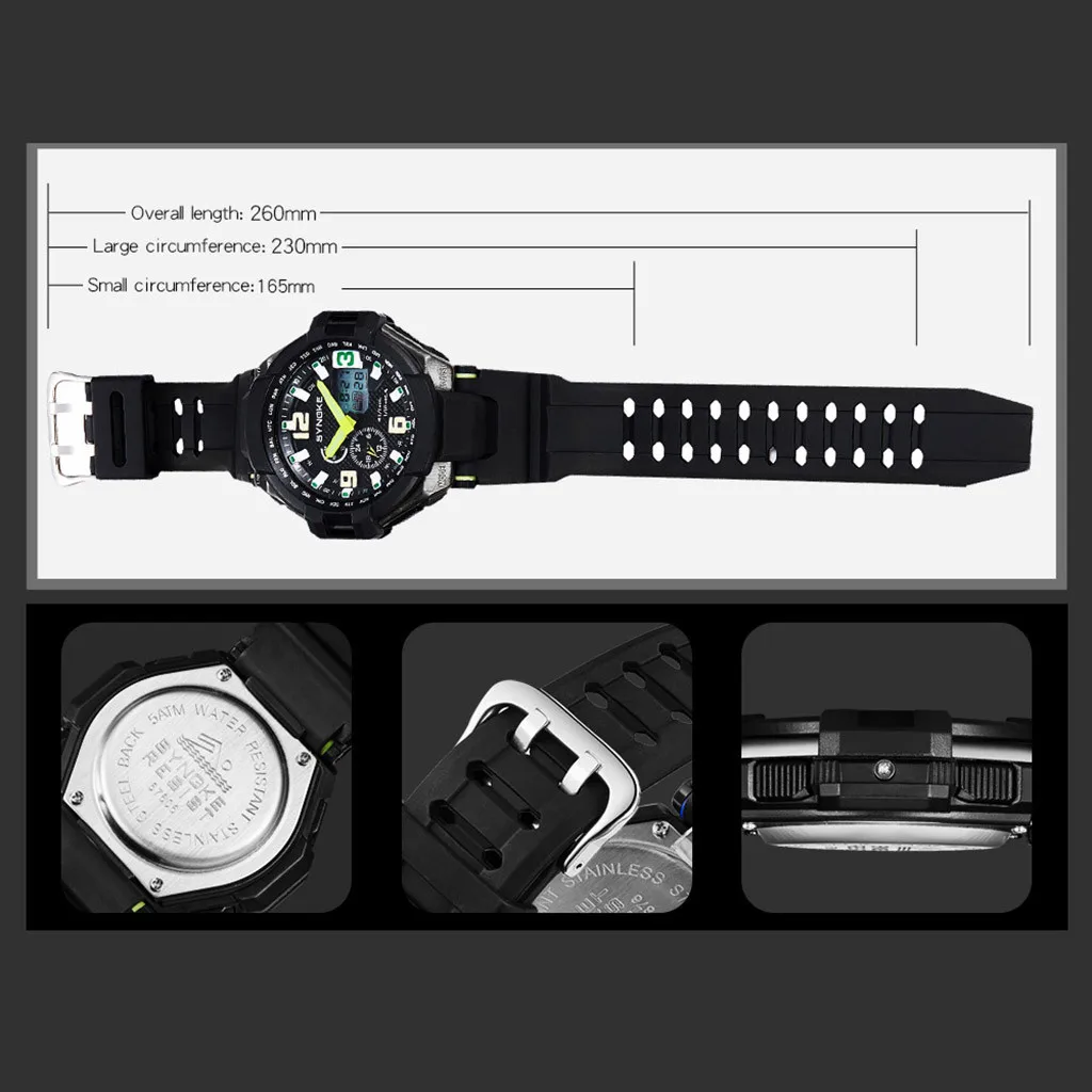 Sanwony часы спортивные электронные модные многофункциональные светодиодный часы два времени креативные механические часы relogios masculino
