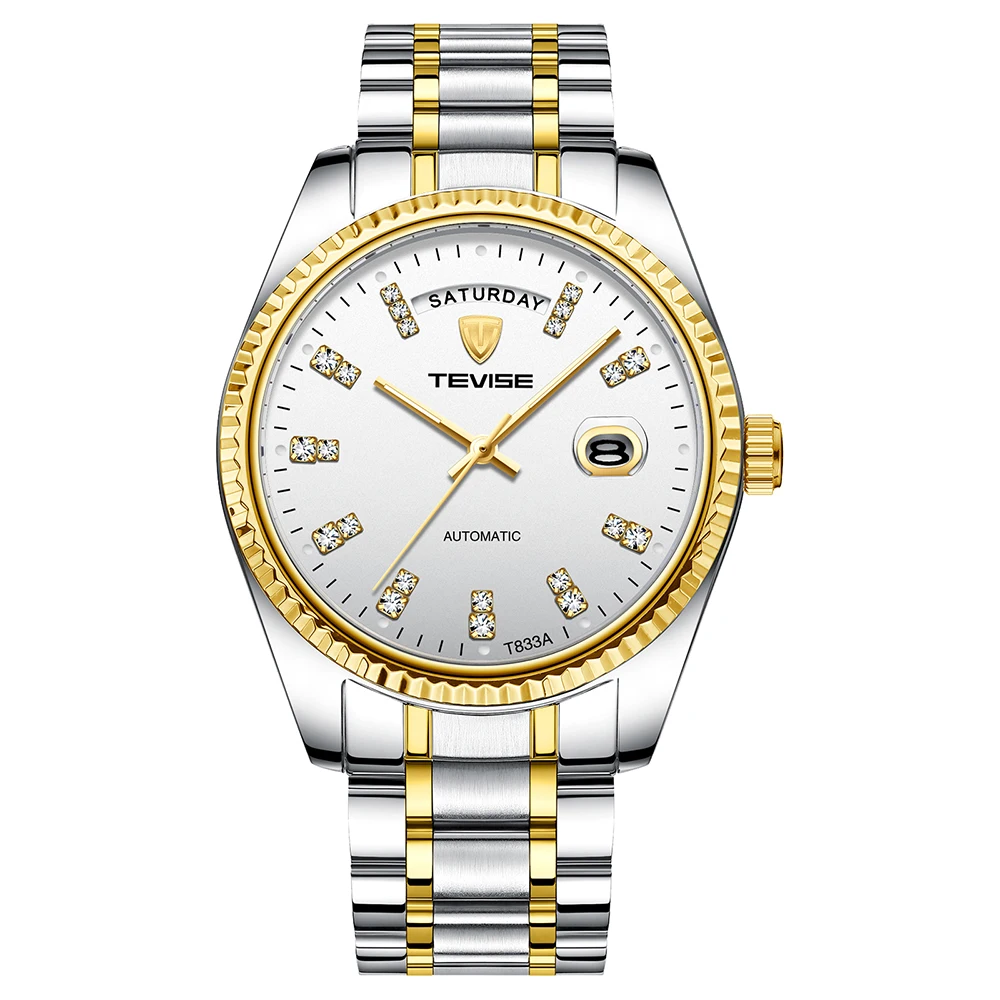

TEVISE T833A Watch Men Clock Men's Mechanical Watch Time Calendar Display Watches 3ATM Waterproof Luminous Hands Male Wristwatch