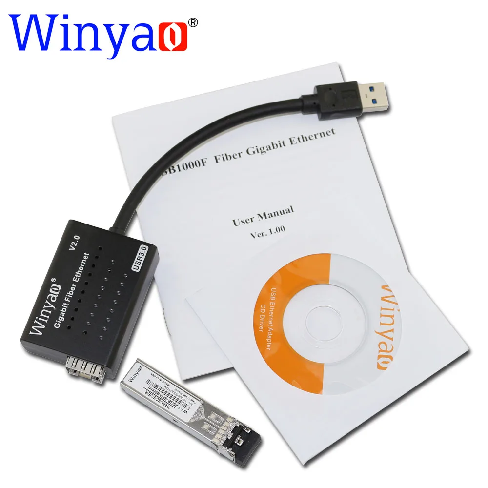 

Winyao USB1000F-SX USB 3.0 Gigabit Fiber Ethernet Network Adapter SFP NIC 1000Mbps SX LC 850nm Transceiver RTL8153 VLAN