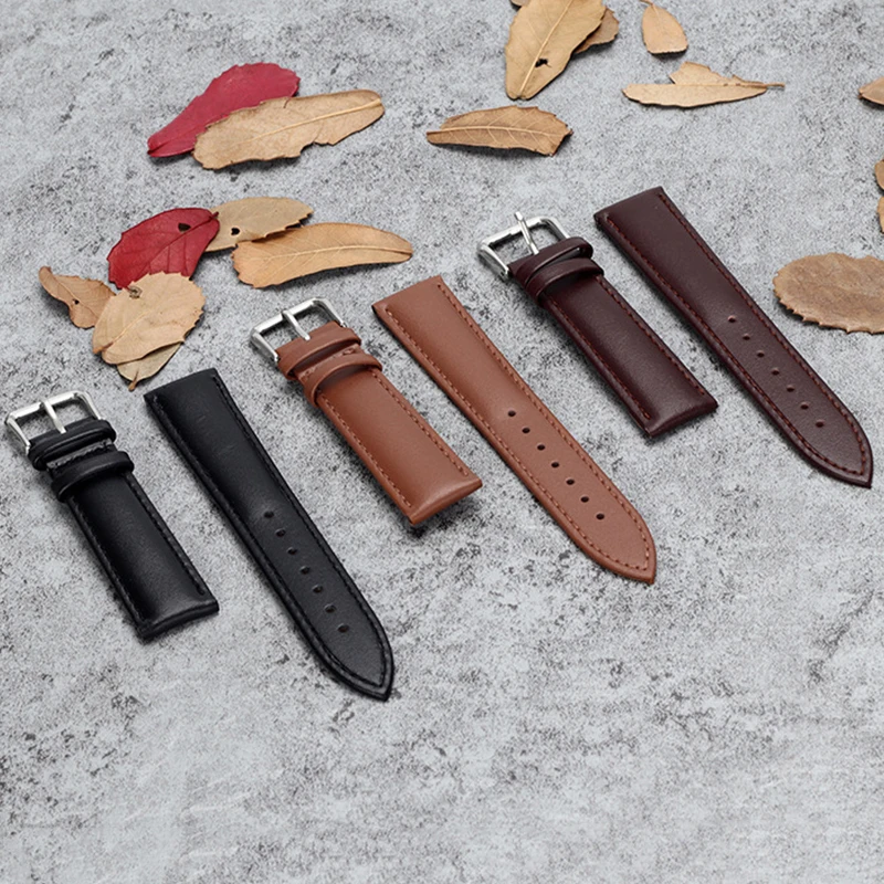

Black Genuine Leather Men's Leather Strap Watchband Strap Watch 12mm 14MM 16MM 18mm 20mm 22MM Watchband Saat