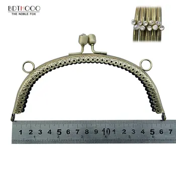 

BDTHOOO 5pcs 16.5cm Metal Coin Purse Frames Clasp Lock for Clutch Handbag Handle DIY Made Clasp Antique Bronze Bag Accessories