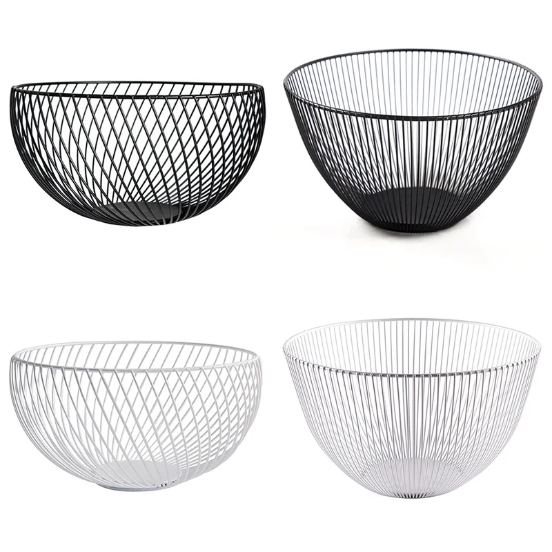 

Nordic Creative Minimalist Fruit Basket Living Room Creative Fruit Drain Basket Home Iron Fruit Bowl Storage Basket Organizer