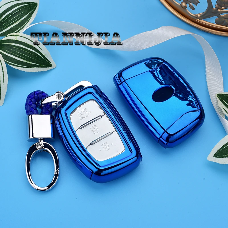 Высококачественный ТПУ чехол для ключа Hyundai Creta I10 I20 Tucson Elantra Santa Fe 2016 2017 2018