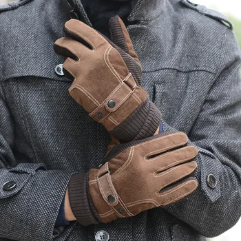 

Increase Suede Leather Glove Winter Cold And Warm Man Cotton Glove Winter Pigskin Glove Ride A Bike Autumn And Winter Windbreak