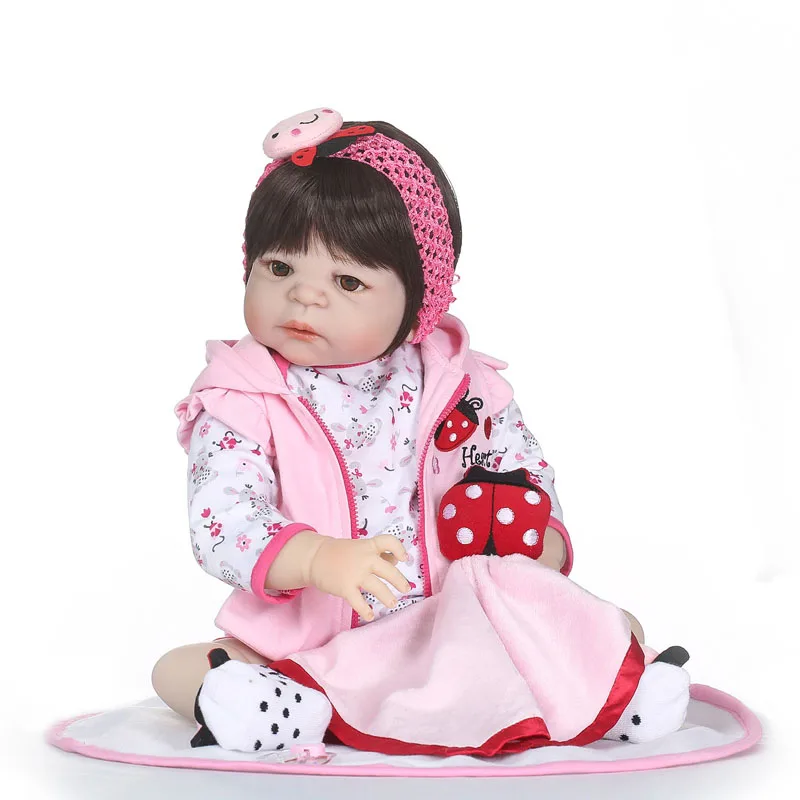 

55cm Full Silicone Reborn Baby Doll 22" Lifelike Vinyl Newborn Princess Toddler Children Growth Partner Girl Bonecas Alive Bebe