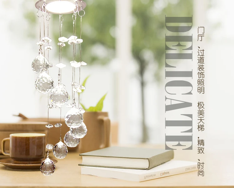 Светодиодная люстра с кристаллами 5 Вт 86 265 в диаметр 85 мм|crystal lamp|modern crystal lampled