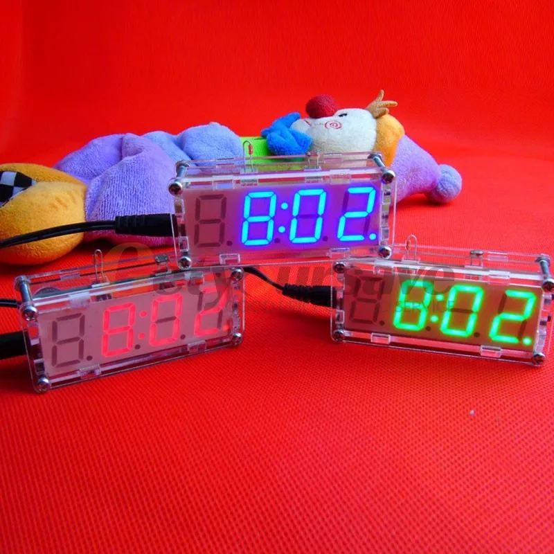 

DIY Assembly Electronic Clock Kit LED Clock Temperature Alternate Display Built-in Alarm Clock Kitchen Bar Party