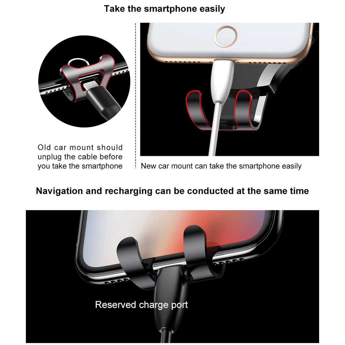 Baseus Car Phone Holder For iPhone X 8 5 6 7 Samsung Xiaomi Phone Stand Holder Automatic Clamping Sucker Mount Holder Stand