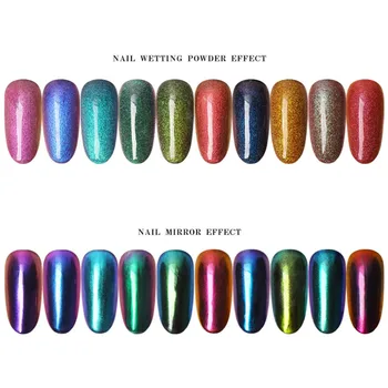 

Laser Nail Glitter Mirror Pigment Powder dipping powder Dip Powder Rose Gold Shining Chrome Powder Decoration UV Gel Polish