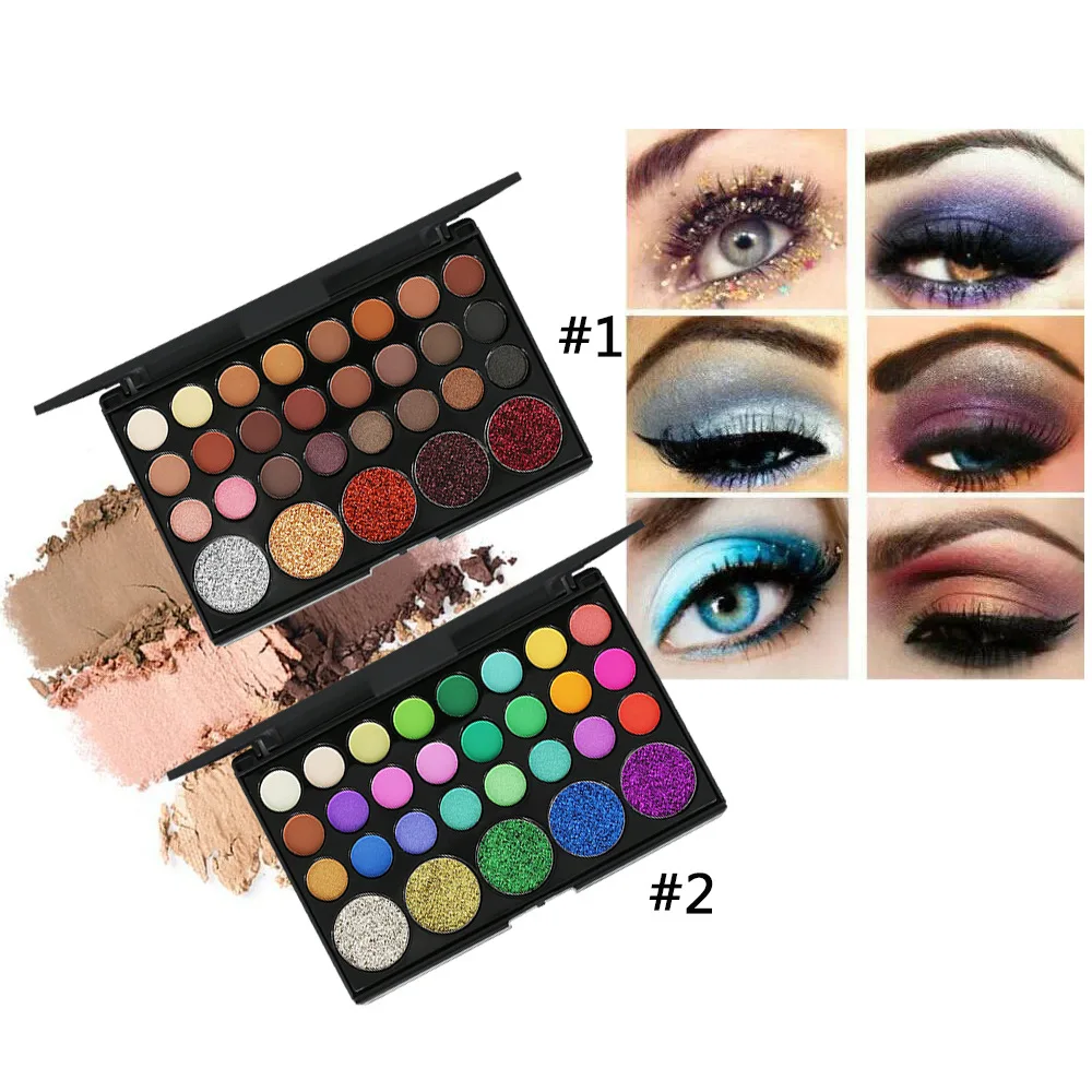 

POPFEEL 29 Color Glitter Diamond Luminous Eyeshadow Palette Waterproof Pigment Metallic Shimmer Matte Eye Shadow Palette Makeup