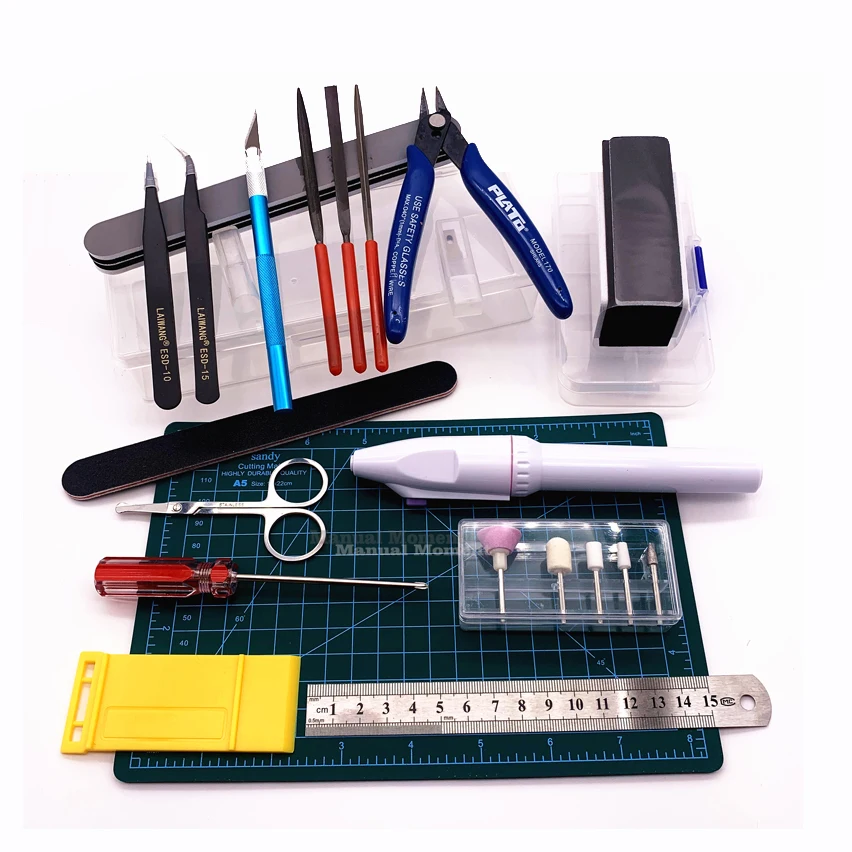  Upgrade Tools COMBO Scale Military Gundam Assembly Model Tool Kits Electric Grinding Machine Storag