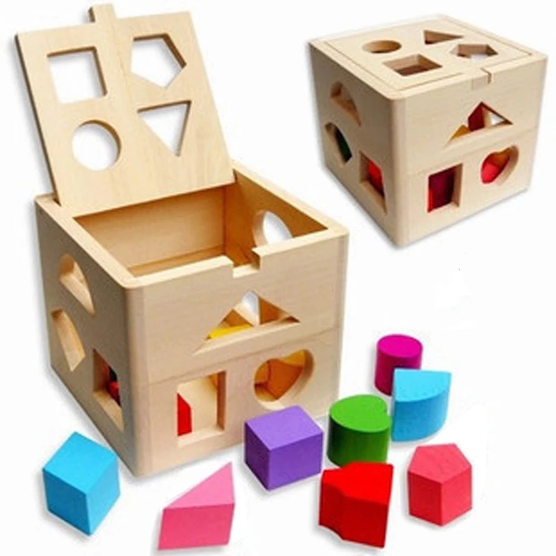 Montessori Wooden Geometry Assembling Blocks Juguetes Baby Early Learning Educational Toy Kids Toys | Игрушки и хобби