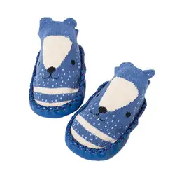 6 цветов носки с мультяшным рисунком с резиновая подошва Prewalker мягкой подошве обувь противоскользящие милые новорожденных горячих первых