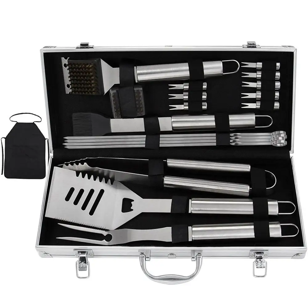 20pcs Bbq Grill Tools Set Stainless Steel Accessories In Aluminum 20pcs Bbq Grill Tools Set Stainless Steel Accessories In Aluminum Storage Case Complete Outdoor Grilling Barbecue Utensils On Aliexpress Alibaba