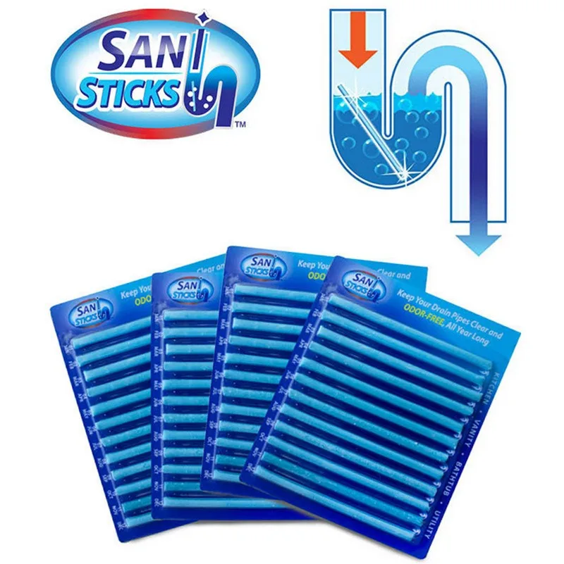 12 шт./компл. палочки Sani Sticks Кухня Туалет Слив для ванны очиститель Чистка канализации стержень Удобная уборка для удаления волос