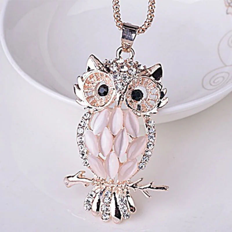 

LNRRABC new arrival Charming bordered Women Lady Girl Owl Pendant Necklace Long Sweater Necklace Clothing Accessories