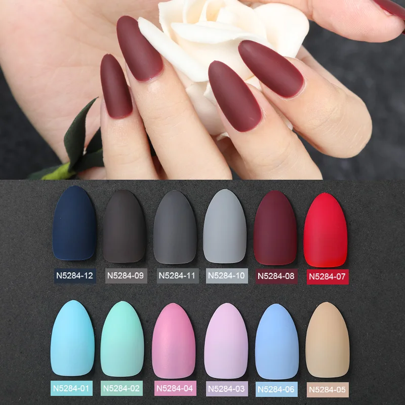

ROSALIND 24pcs False Nails Manicure Matte Tips False Nails Fake Matte Nails Forms Extension Manicure Nails Forms Decoration Tips