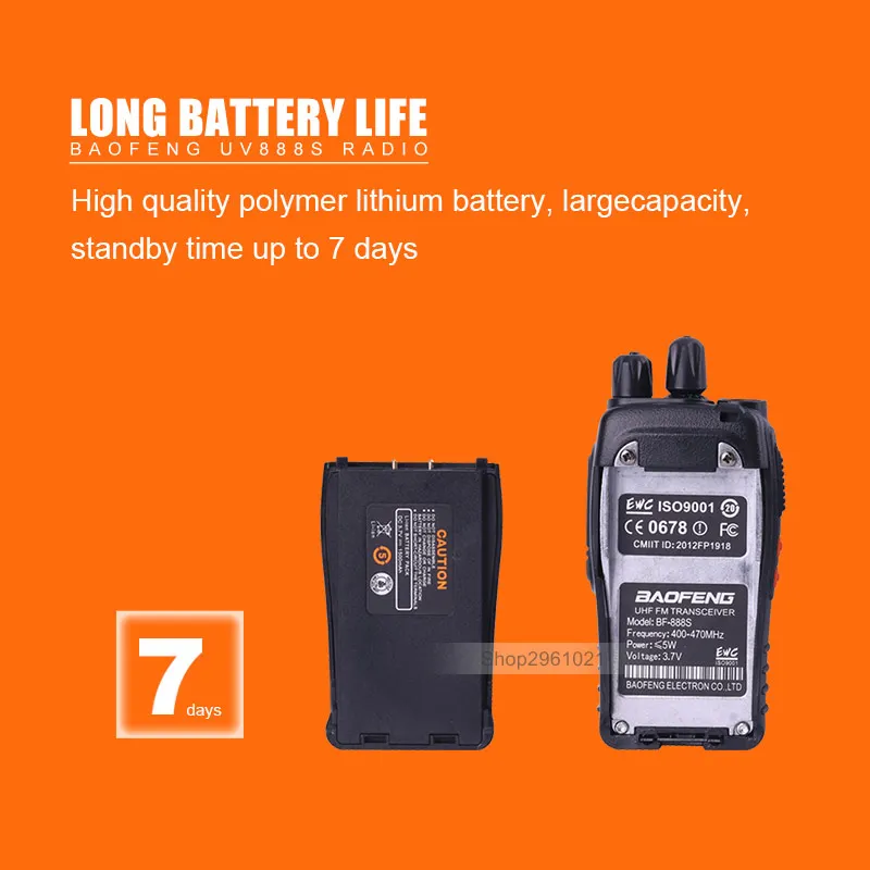 4 шт./лот Baofeng bf 888S портативная рация UHF 400 470MHz 5W 1800mAh BF двухсторонняя