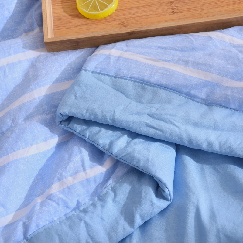 Синяя полоса лето хлопок Кондиционер Прохладный Тонкий Стёганое одеяло Удобный домашний текстиль постельные принадлежности Одеяла