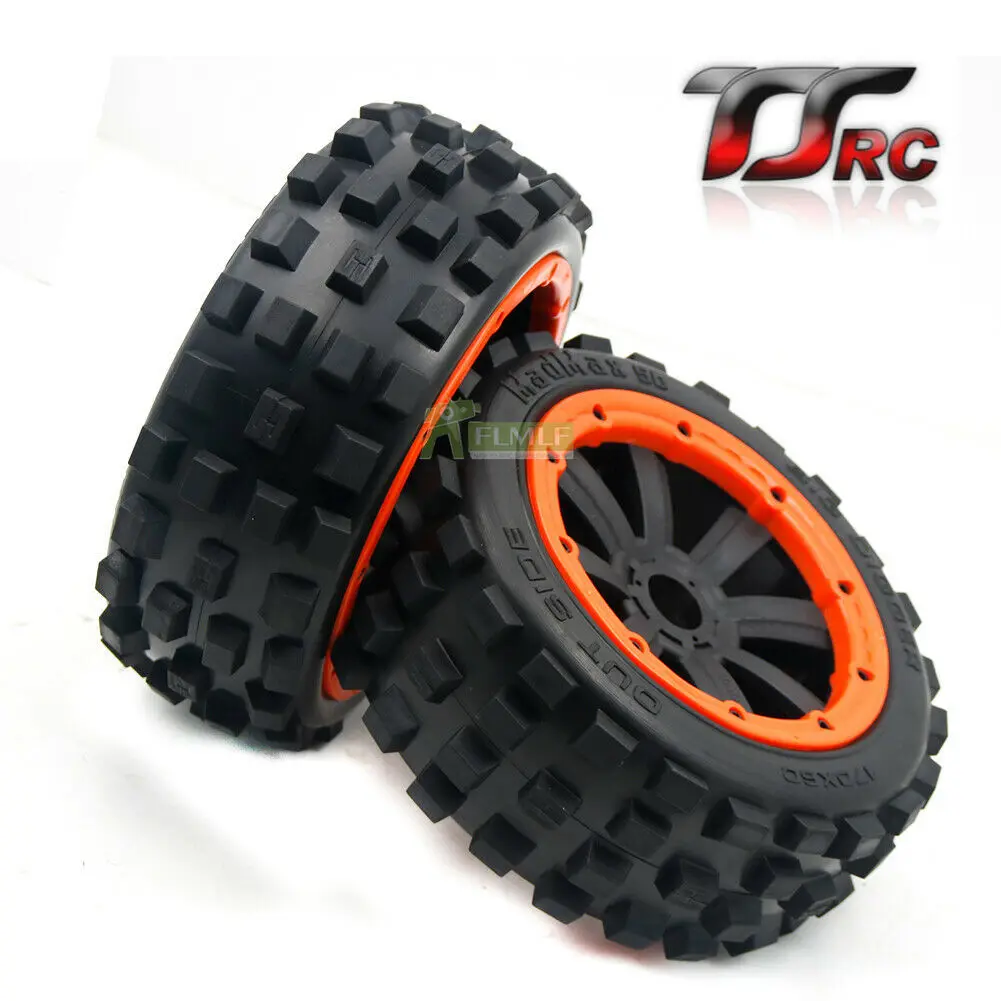 

Front and Rear Wheel Tyres Hub Set Fit for 1/5 MADMAX HPI ROVAN KM BAJA 5B