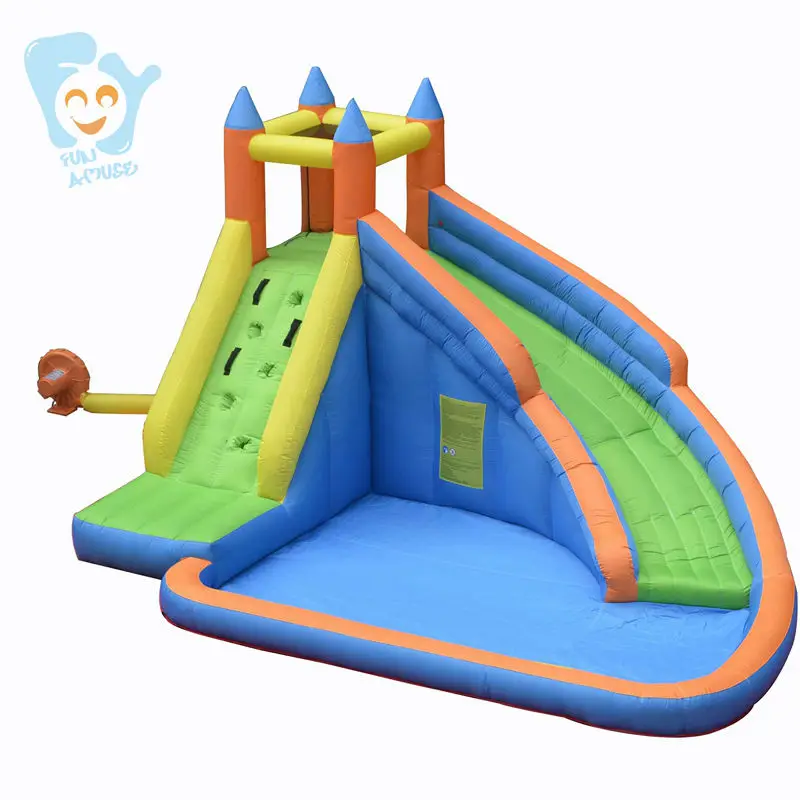 Zomer Opblaasbare Water Park Slides Voor Kinderen Zwembad
