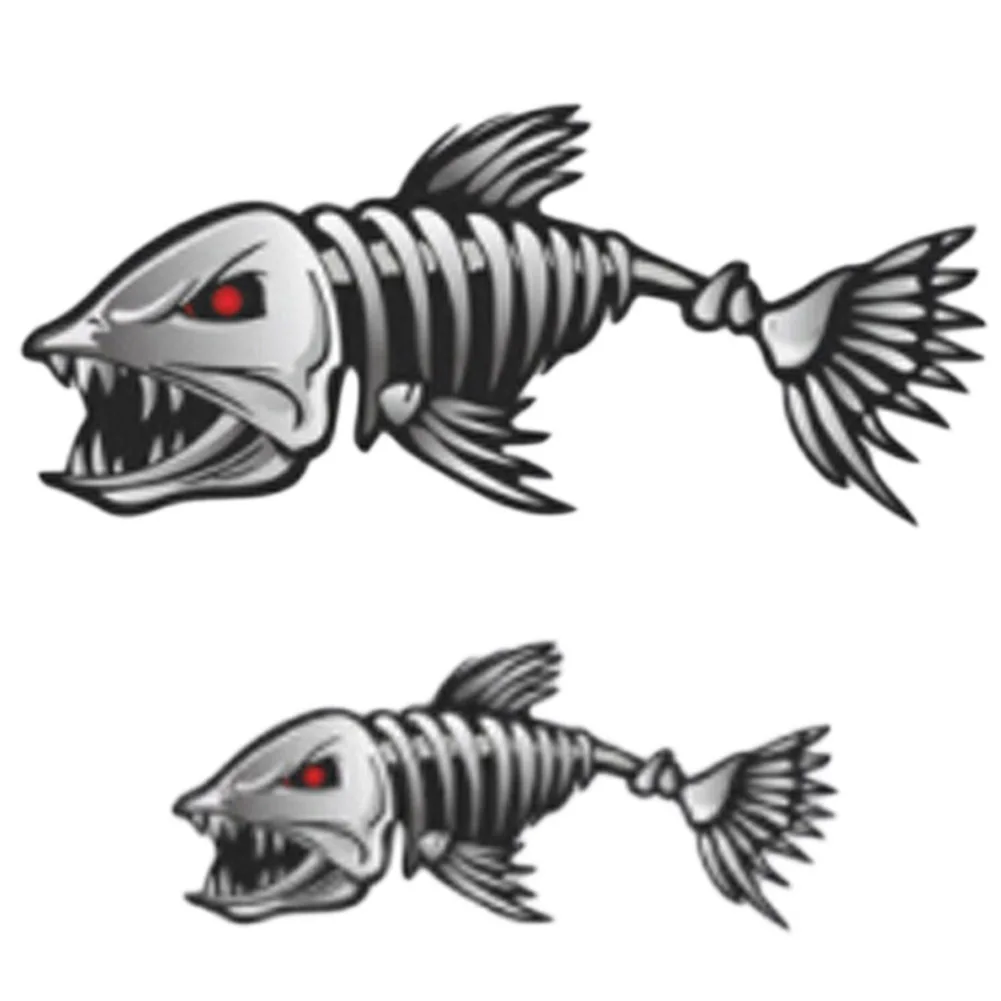 1614CM FISH BONES Cartoon Car Stickers Motorcycle Stickers Decals