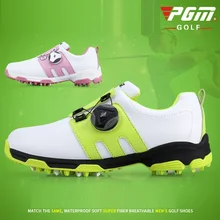 PGM обувь для гольфа детская обувь для мальчиков и девочек ручка пряжки шнурки дышащие кроссовки противоскользящие износостойкие водонепроницаемые туфли D0757