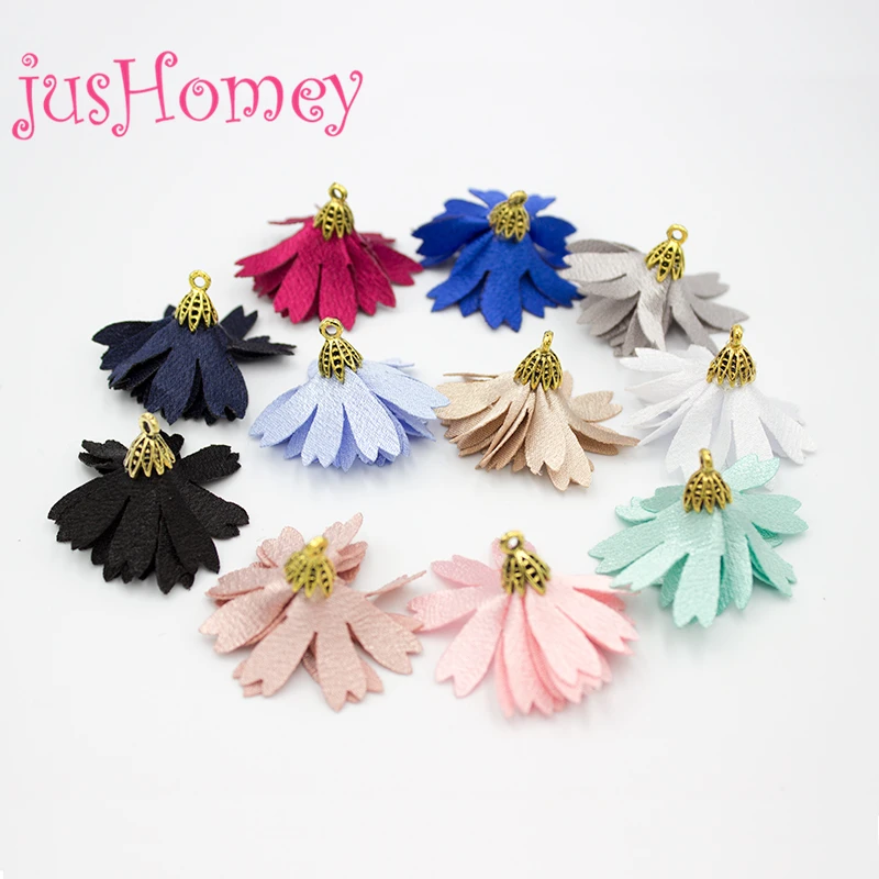 Buy 20PCS Chic Satin Fabric Petal Tassels w/ Bronze