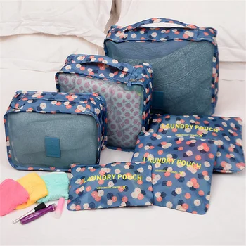 

6pcs In One Set travel Bag Cosmetic Toiletry Makeup Bags And Cases Kosmetiktasche Organisateur De Sac A Main Organizador Bolso